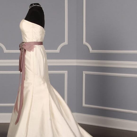 MONIQUE LHUILLIER Marcella Lavender Crystals Formal Bridal Sash Belt main image 4
